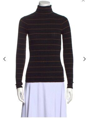 Vince Striped Turtleneck Top
